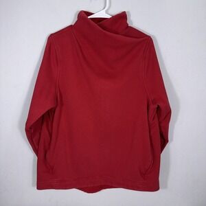 Athleta Womens Cozy Karma Twist Neck Sweatshirt Size XL Red Casual Active Wear